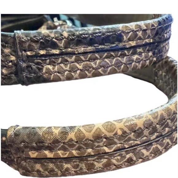 COACH LYNN LEATHER HOBO SOHO EMBOSSED PYTHON 🐍🐍 Tan/Black F17419 - Picture 9 of 13